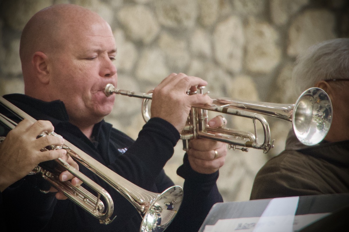 Dan Hauger playing trumpet