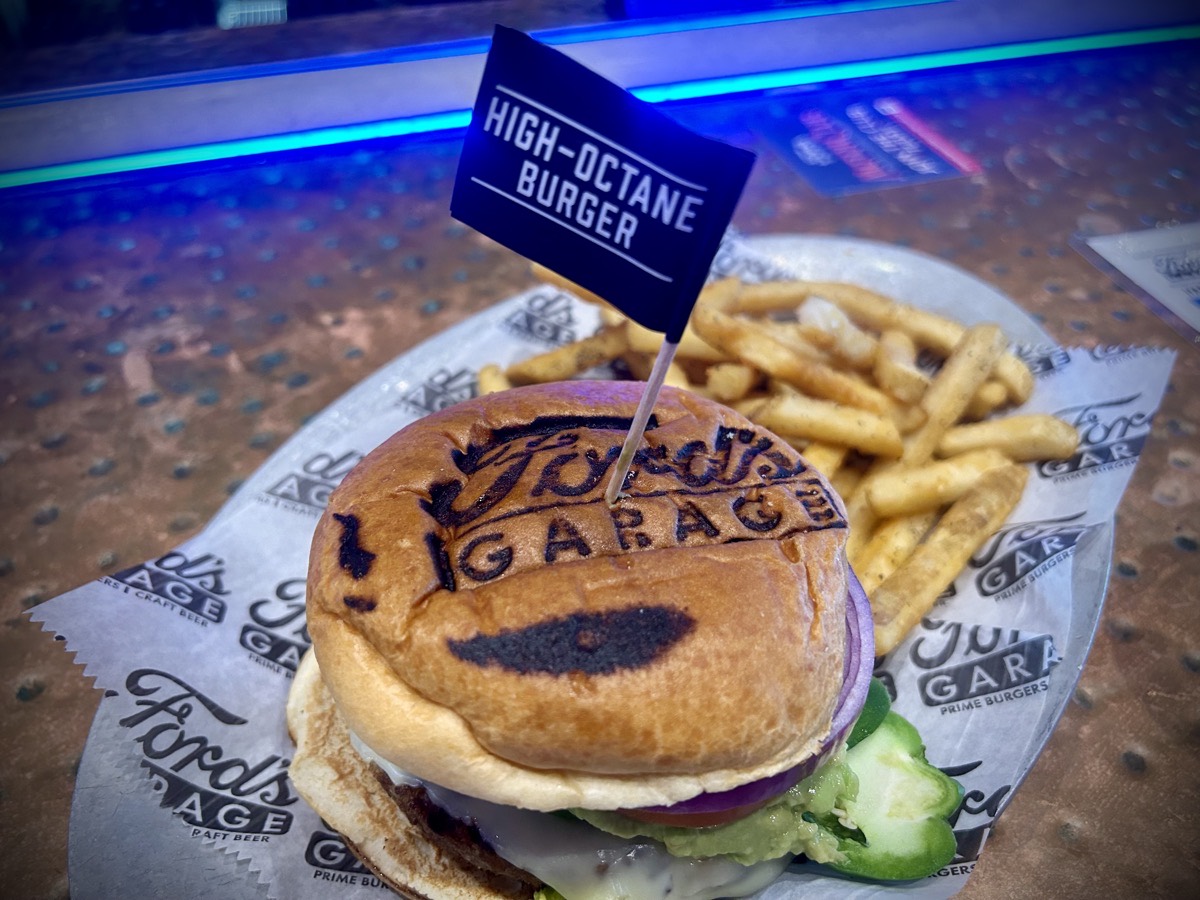 Veggie burger and fries