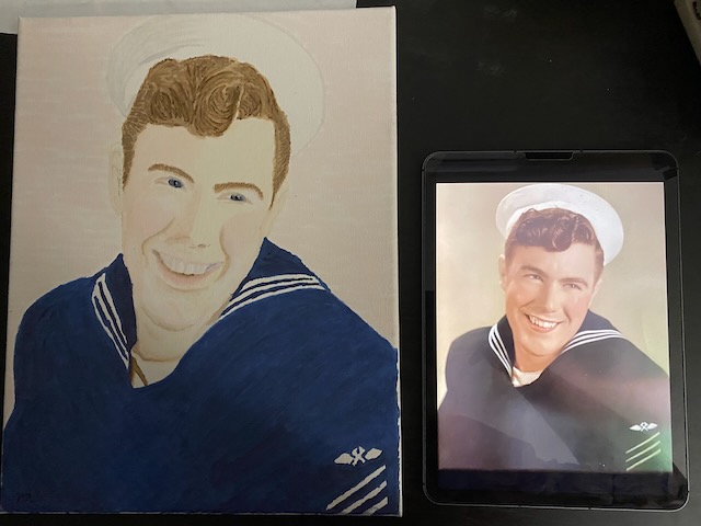 Painting next to a photograph