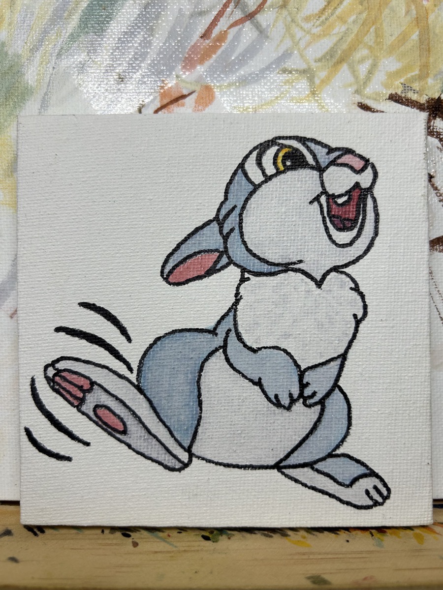 Mini painting of Disney's Thumper