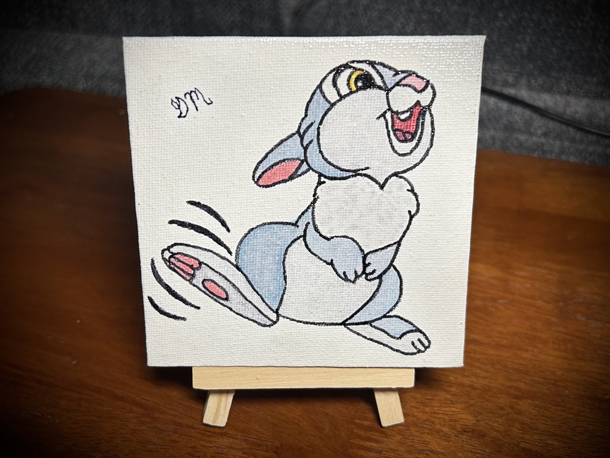 Mini painting of Disney's Thumper