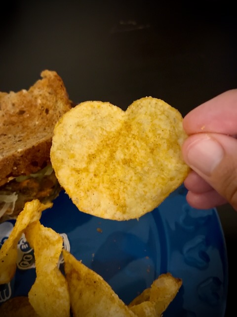 Heart shaped potato chip