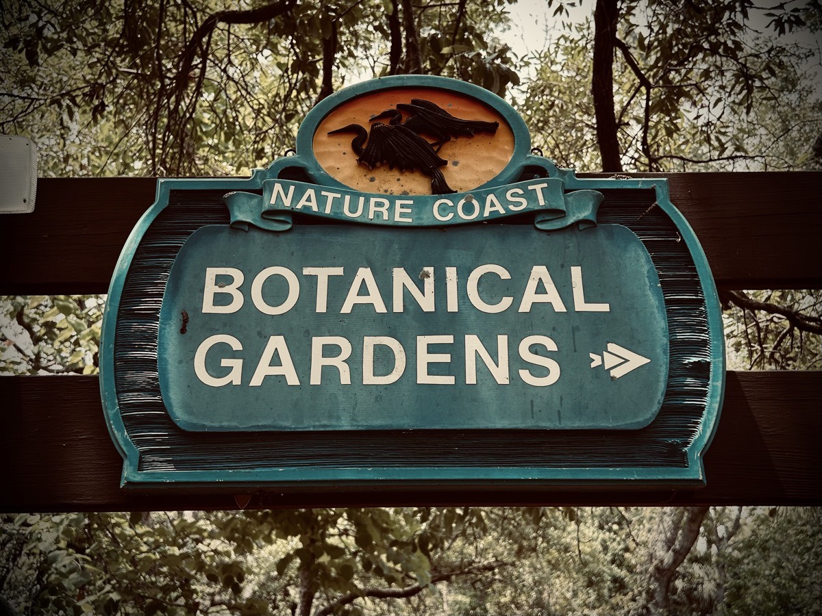 Sign for Nature Coast Botanical Gardens