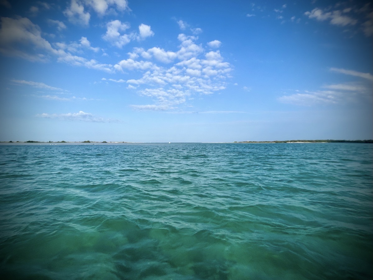 View of the Gulf of Mexico between two islands